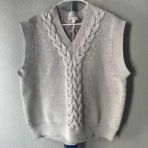 COS Cotton Sweater Vest Grey Loose Fit Size L